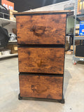 3-Drawer Rolling Storage Dresser Cabinet with Fabric Drawers, Rustic Brown