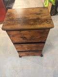 3-Drawer Rolling Storage Dresser Cabinet with Fabric Drawers, Rustic Brown