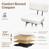 26” Counter Height Swivel Bar Stools – Set of 2 – White Upholstered Seats