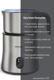Stainless Steel Electric Milk Frother & Milk Steamer for Lattes Cappuccinos Hot Chocolate Coffee