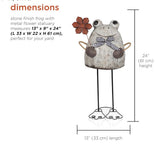 Frog Garden Statue with Flower Yard Decor – 24 Inch Stone Finish Outdoor Accent