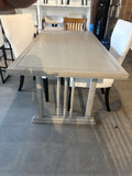 Light Gray Wood Dining Table – 63 Inch Rectangular Kitchen & Dining Room Table
