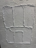 Modern White Textured Abstract Canvas Wall Art – Minimalist Framed 24.5”L × 32”H × 1.5”W