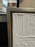 Modern White Textured Abstract Canvas Wall Art – Minimalist Framed 24.5”L × 32”H × 1.5”W