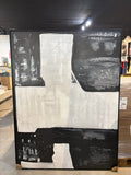 Large Modern Black & White Abstract Canvas Wall Art – Contemporary 48”L × 64”H × 1.4”W