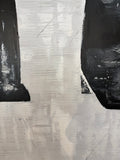 Large Modern Black & White Abstract Canvas Wall Art – Contemporary 48”L × 64”H × 1.4”W