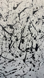 Abstract Splatter Canvas Wall Art – Modern Black & White Statement 78”W x 60”H x 1.5”D
