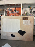 Large Modern Abstract Canvas Wall Art 79”W x 60”H Framed Neutral Textured Painting