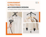 1500W Standing Garment Clothes Steamer with 1.7L Water Tank & Rolling Wheels