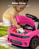 Toddler Ride-On Push Car with Parent Handle, Music & Storage – Pink