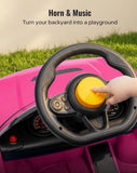 Toddler Ride-On Push Car with Parent Handle, Music & Storage – Pink
