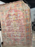 6ft by 9ft - Momeni Rugs Traditional Medallion Flat Weave Area Rug, Pink/red/yellow