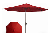 9’ Patio Umbrella with Crank Lift – Red