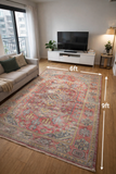6ft by 9ft - Momeni Rugs Traditional Medallion Flat Weave Area Rug, Pink/red/yellow