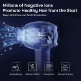 Babycare Baby Toddler Cordless Hair Dryer Gentle Warm Air Quiet Portable Design for Home and Travel - purple