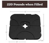 42” Fillable Patio Umbrella Base Weight Set – Holds 220 lbs Filled