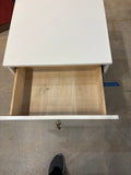 24” 3-Drawer Nightstand End Table with Gold Hardware – White