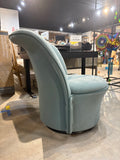 29”Modern Swivel Accent Chair – Light Green Upholstered Barrel Chair