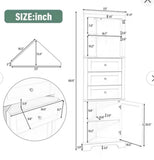 68.9” Farmhouse Storage Cabinet with Hutch, 3 Drawers & 2-Door Cabinet – Sage Green