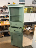 68.9” Farmhouse Storage Cabinet with Hutch, 3 Drawers & 2-Door Cabinet – Sage Green
