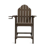 Tall Bar Height Adirondack Chair with Cup Holder – All-Weather Outdoor Patio Arm Chair
