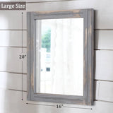 Wood Framed Mirror Rectangular Rustic Wall Mirrors Decorative Large 20"x16" for Farmhouse Bathroom Living Room Bedroom