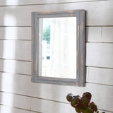 Wood Framed Mirror Rectangular Rustic Wall Mirrors Decorative Large 20"x16" for Farmhouse Bathroom Living Room Bedroom