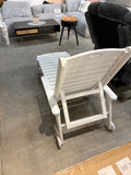 Adjustable White Outdoor Patio Chaise Lounge Chair with Wheels – 79” Long Reclining Pool Chair