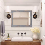Wood Framed Mirror Rectangular Rustic Wall Mirrors Decorative Large 20"x16" for Farmhouse Bathroom Living Room Bedroom