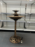 Tall Outdoor 3-Tiered Pedestal Water Fountain and Birdbath, Bronze