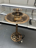 Tall Outdoor 3-Tiered Pedestal Water Fountain and Birdbath, Bronze