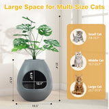 Hidden Plant Cat Litter Box with Smart Odor Removal System, Faux Plant & Litter Mat – Gray