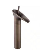 Tall Waterfall Bathroom Vessel Sink Faucet – 12.4” Single Handle Matte Black