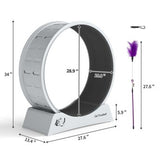 34” Indoor Cat Exercise Running Wheel Treadmill with Scratching Surface – Gray
