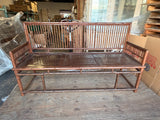 Bamboo Style Chinoiserie Daybed Bench 68” Wide Accent Settee Seat