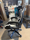 Ergonomic High Back Racing Style Gaming Chair with Adjustable Armrest & Lumbar Support-Black/White