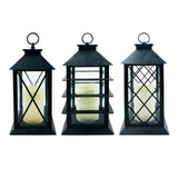 Set of 3 Hanging Flickering Led Candle Lantern Light Battery Operated with Hook and Remote