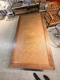 French Provincial XL Coffee Table 94” x 51” Rattan Top Wood Carved Base