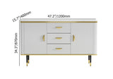 Reduced - 47" Modern White Sideboard With 3 Drawers & 2 Doors And Faux - does not have marble top