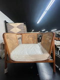 Lemons & Me Mahogany Wood & Natural Rattan Armelle Accent Chair