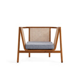 Lemons & Me Mahogany Wood & Natural Rattan Armelle Accent Chair