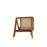 Lemons & Me Mahogany Wood & Natural Rattan Armelle Accent Chair