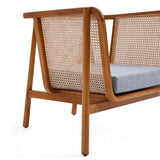 Lemons & Me Mahogany Wood & Natural Rattan Armelle Accent Chair