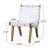 Set of 2: 29.75” Outdoor Lounge Chair with Rope Weave, Acacia Wood Base & Cushioned Seat