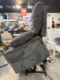 Gray Power Lift Recliner Chair with Heat & Massage 160° Lay Flat 32.7” Wide