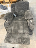 Gray Power Lift Recliner Chair with Heat & Massage 160° Lay Flat 32.7” Wide