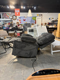 Gray Power Lift Recliner Chair with Heat & Massage 160° Lay Flat 32.7” Wide