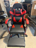 Racing Style Ergonomic Gaming Chair with Footrest Lumbar & Headrest Black Red