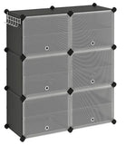 Stackable 6-Box Shoe Storage Organizer Cabinet Holds 24 Pairs Clear Front Drop Doors