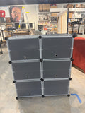 Stackable 6-Box Shoe Storage Organizer Cabinet Holds 24 Pairs Clear Front Drop Doors